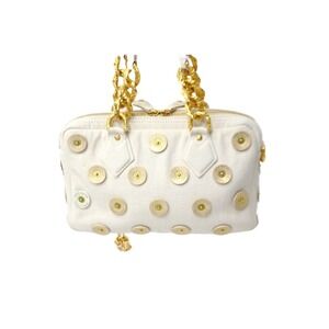 Louis Vuitton Dots Canvas Tinkerbell Panama Ivory Handbag Polka White